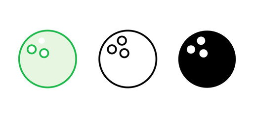 Bowling icon set. bowling ball and pin icon. bowling pins