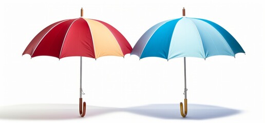 Vibrant Duo: Strikingly Striped Umbrellas Unveiled in High Definition Generative AI