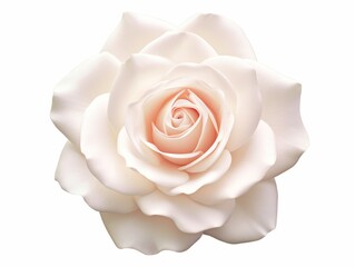 Captivating Solitude: The Beauty of a Single White Rose Isolated on a White Canvas Generative AI