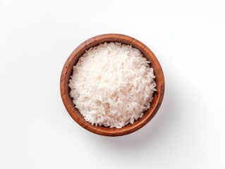 Fototapeta na wymiar Unveiling Elegance: Pristine White Rice in a Gleaming Copper Bowl Generative AI