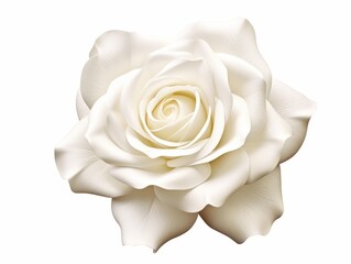 Exquisite White Rose in Full Bloom: A Masterpiece of Nature Generative AI