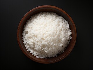 Fototapeta na wymiar Discover the Beauty: Gleaming White Rice in an Elegant Copper Bowl! Generative AI