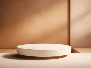 Elegant White Round Coffee Table: Perfect Addition for Your Living Space - See our 3D Mockup Generative AI