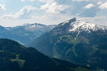 Obraz premium Exciting via ferrata tour to the Kanzelwand in the Allgäu Alps