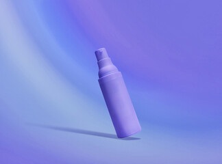 Isolated Blue Cosmetic Bottle for Beauty Lotion Spa Mockup
