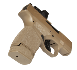 Pistol chambered in 9 mm with red dot optic