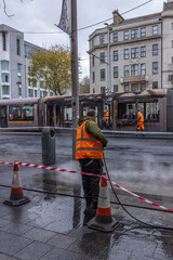 Dublin, Ireland - November 24 2023 "Devastated streets in Dublin after anti-immigrants riot in Dublin"