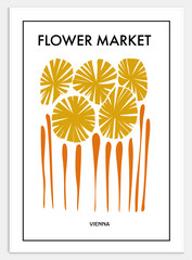 Contains Abstract Art Set in Flower Market Style, Modern Art Collection for Decoration. Vector İllustration Poster. Collection for trendy art.