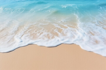 Tranquil Blue Ocean Waves Caressing Sandy Beach - Coastal Bliss, Created with Generative AI Tools