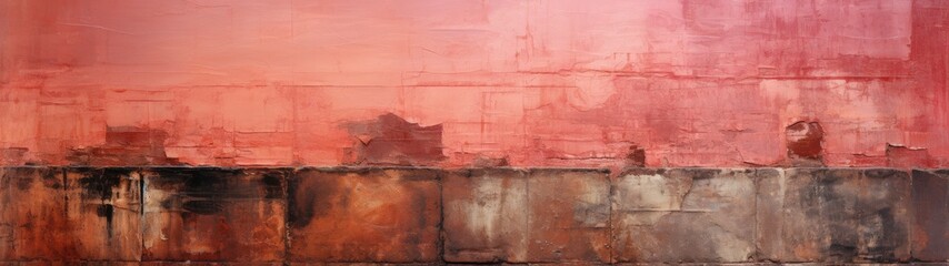 Abstract Red and Brown Brick Wall with Textured Layers