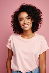 Fototapeta premium A beautiful American African woman with smile
