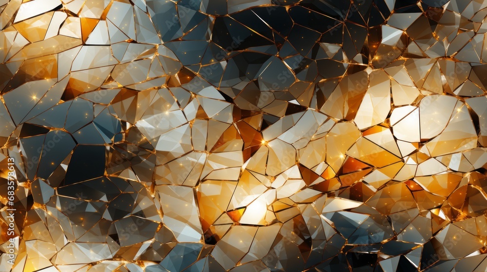 Wall mural a seamless tile of abstract white and gold luminous pattern. generative ai.