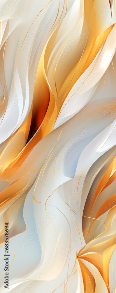 Wall mural a seamless tile of abstract white and gold luminous pattern. generative ai.