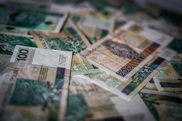 Polish banknotes, polish currency, polish money. 