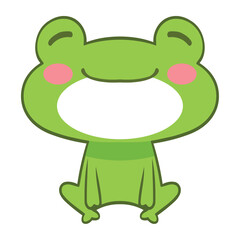 young frog happy on white background