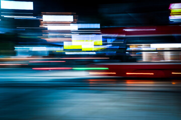 blurred city, motion, nightlife concept