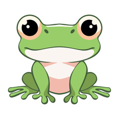 young frog sitting on white background