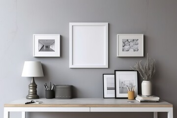 Empty Picture Frame in Home Office using generative AI