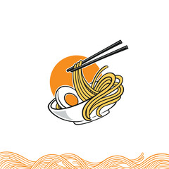 cooked ramen noodles, asian noodle illustration
