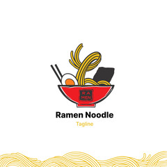 chopsticks japanese ramen noodles logo