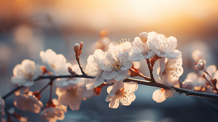 cherry blossom branch  - obrazy, fototapety, plakaty