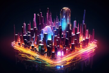 Futuristic Isometric Smart City using generative AI 