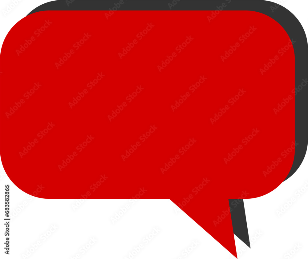 Poster blank speech bubble cloud message symbol element icon with empty space for text and 3d style shadow 
