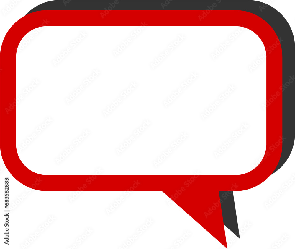 Poster blank speech bubble cloud message symbol element icon with empty space for text and 3d style shadow 