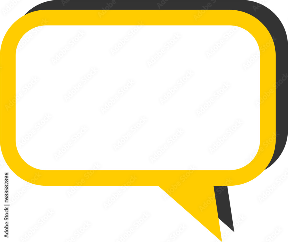 Poster blank speech bubble cloud message symbol element icon with empty space for text and 3d style shadow 