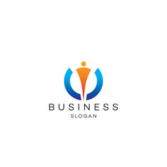 Award person stand innovative technology people logo design business solution abstract vector brand flat Icon design vector modern minimal style illustration emblem sign symbol logotype typography