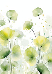 Abstract Lime color floral background. VIP Invitation and celebration card.