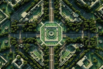 Aerial Masterplan of Green and Sustainable City using generative AI 