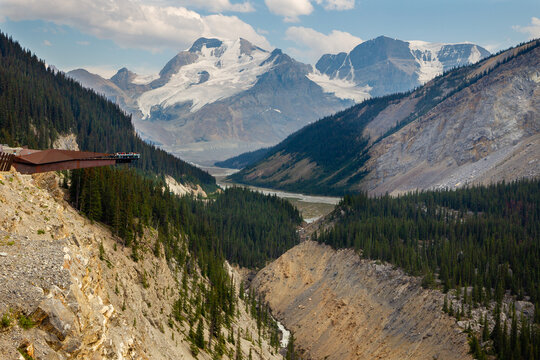 Columbia Icefield Skywalk in Alberta, Canada. High quality photo taken in summer 2023