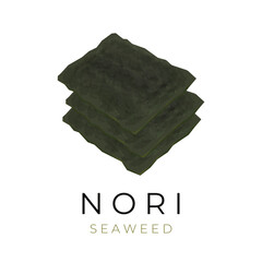 Realistic vector illustration of a pile Green Japanese dried nori seaweed sheets