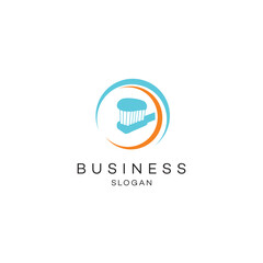 Fototapeta premium Teeth brush dental logo design business solution abstract vector brand flat Icon design vector modern minimal style illustration emblem sign symbol logotype typography