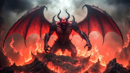 A Demon is a rare type of infernal that is characterized by being horned and having a stronger heat signature compared to normal infernals. 4K - 8K - 12K TV. Generative AI.