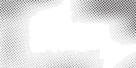 Halftone dotted background. Black dots in modern style on a white background. Vintage illustration for design concept. Modern texture.