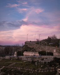 sunset  over the road