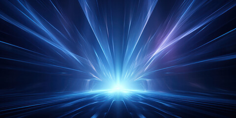 An abstract vision of light at the end of a tunnel, set against a deep indigo background