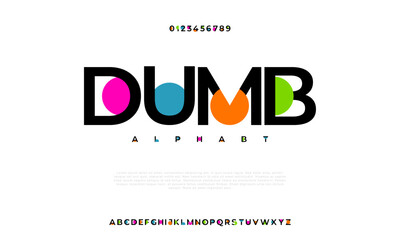 Dumb creative modern urban alphabet font. Digital abstract moslem, futuristic, fashion, sport, minimal technology typography. Simple numeric vector illustration
