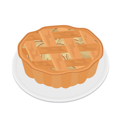 Delicious apple pie vector illustration logo