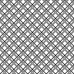 Seamless pattern with ethnic ornament. White crossed diagonal stripes grill on black background. Rhombuses, rectangles, diamonds and stripes motif. Embroidery wallpaper. Digital paper, print. Vector.