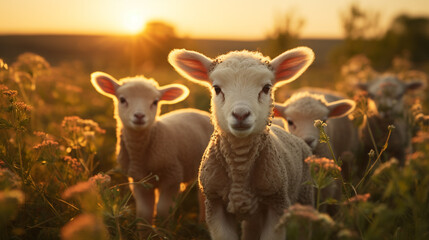 sheep on a meadow HD 8K wallpaper Stock Photographic Image 