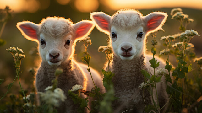 sheep and lamb HD 8K wallpaper Stock Photographic Image 