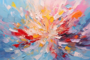 Dry Acrylic Paint Colorful Flowers using generative AI