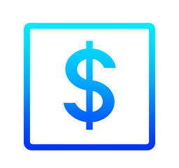 青いグラデーションのドルマーク