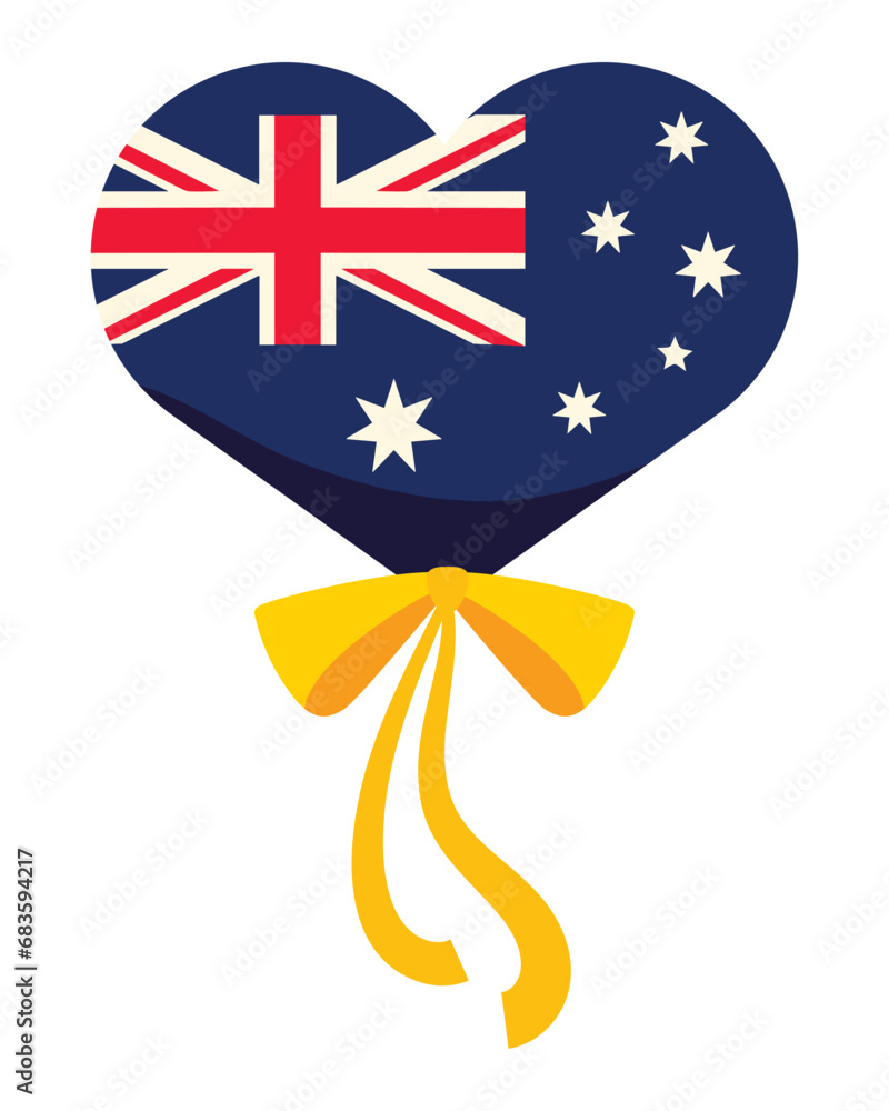 Poster australia day flag heart