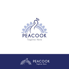 Obraz premium Illustration peacock logo, peacock vector logo design