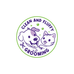 Grooming pet logo, pet salon logo