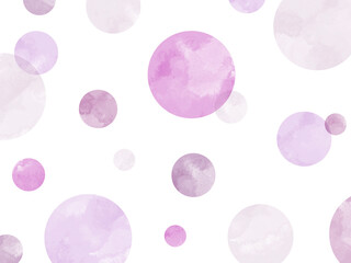 水玉模様の水彩背景 紫